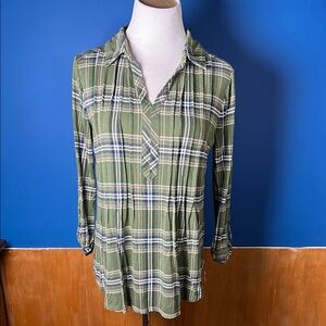 Green Plaid Long Sleeve Shirt